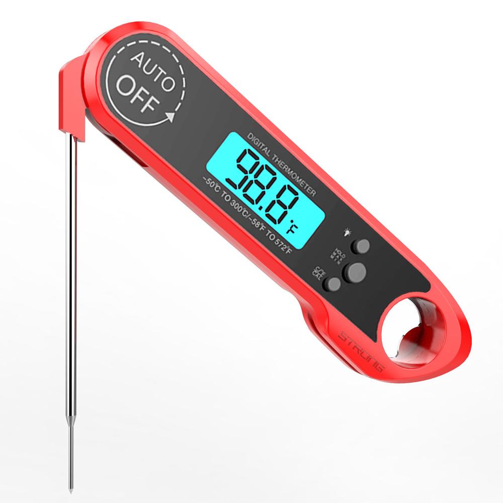 Digital Meat Thermometer for Cooking & Grilling Instant Read Food Thermometer with Backlight LCD & Foldable Desing