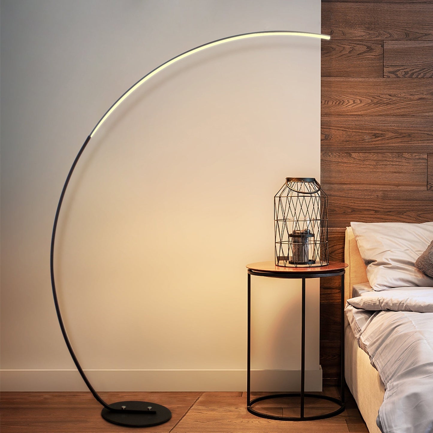 RGBW Modern Curve Floor Lamp with Remote Control - 16 Million  Colors & Dimmable, Ambient Lighting for Home Decor