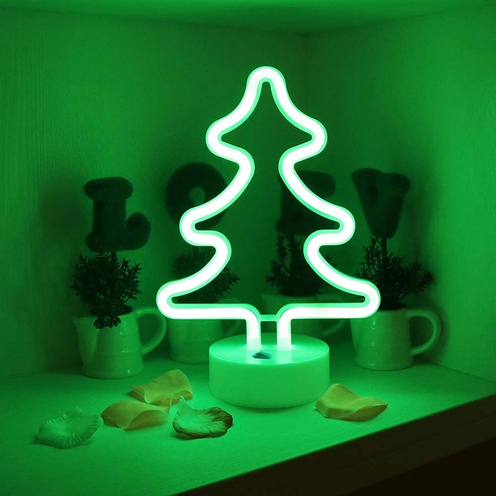 AMZER Neon LED Decorative Lamps with Holder - Modern Holiday and Party Lighting