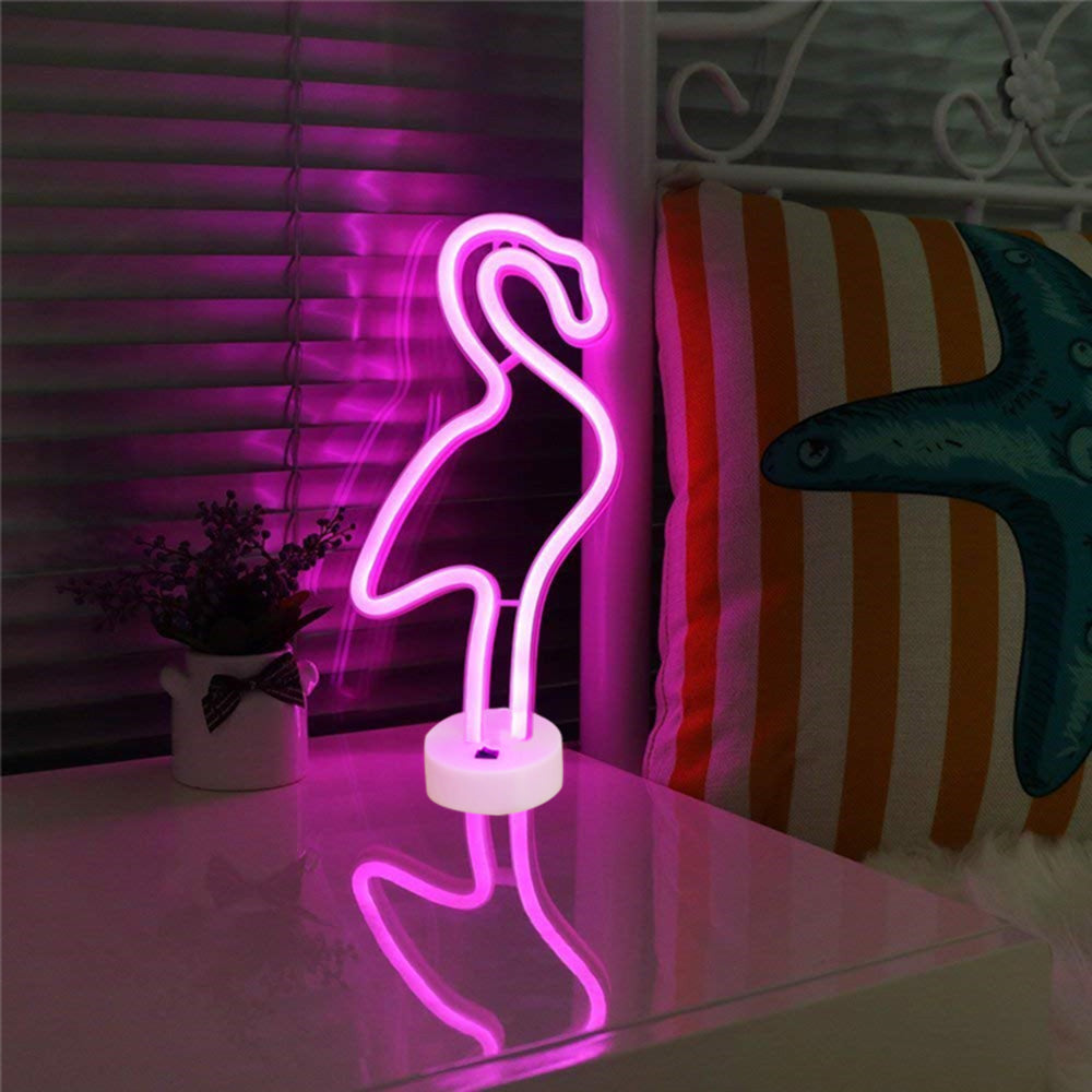 AMZER Neon LED Decorative Lamps with Holder - Modern Holiday and Party Lighting