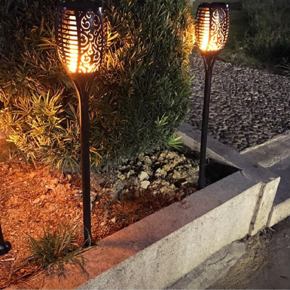 33 LED Outdoor Waterproof Solar Torch Lights with Realistic Flickering Flame