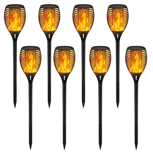 33 LED Outdoor Waterproof Solar Torch Lights with Realistic Flickering Flame