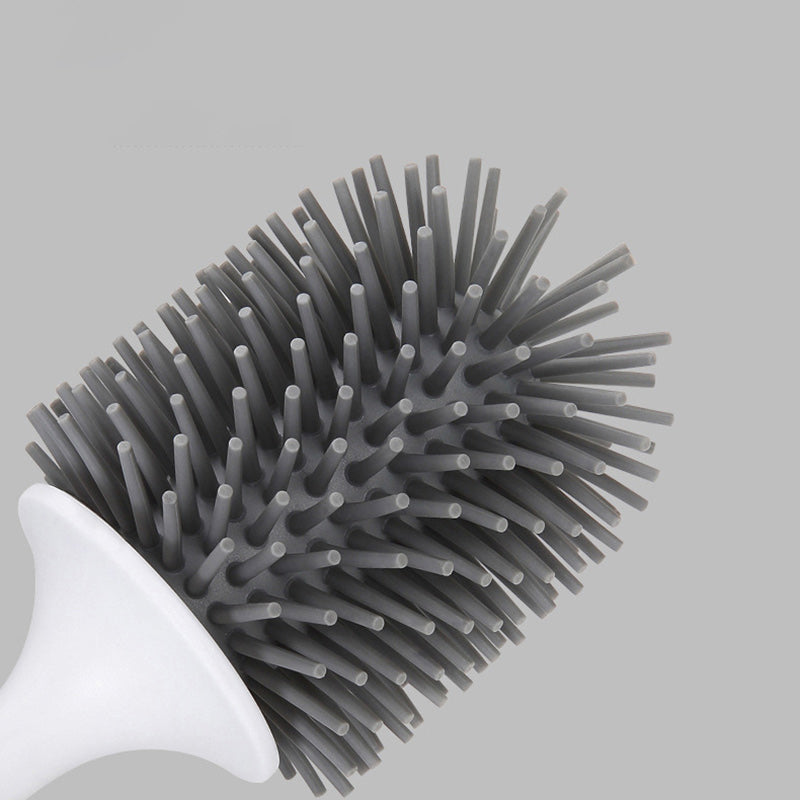 Toilet Brush with Holder - Ergonomic Desin, Deep Clean Silicone Bristles for Bathroom Cleaning