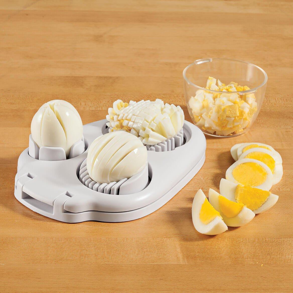 3- in 1 Egg Slicer and Food Cutter - Perfect for Hard-Boiled Eggs, Strawberries, and More