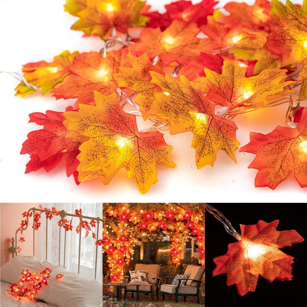 10Ft Maple Leaf String Lights - Thanksgiving & Christmas Decorations