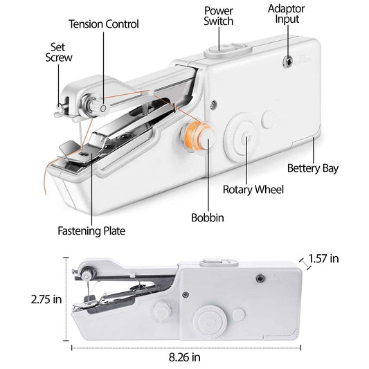 Handheld Sewing Machine - Portable Mini Cordless Stitch Tool For Fabric