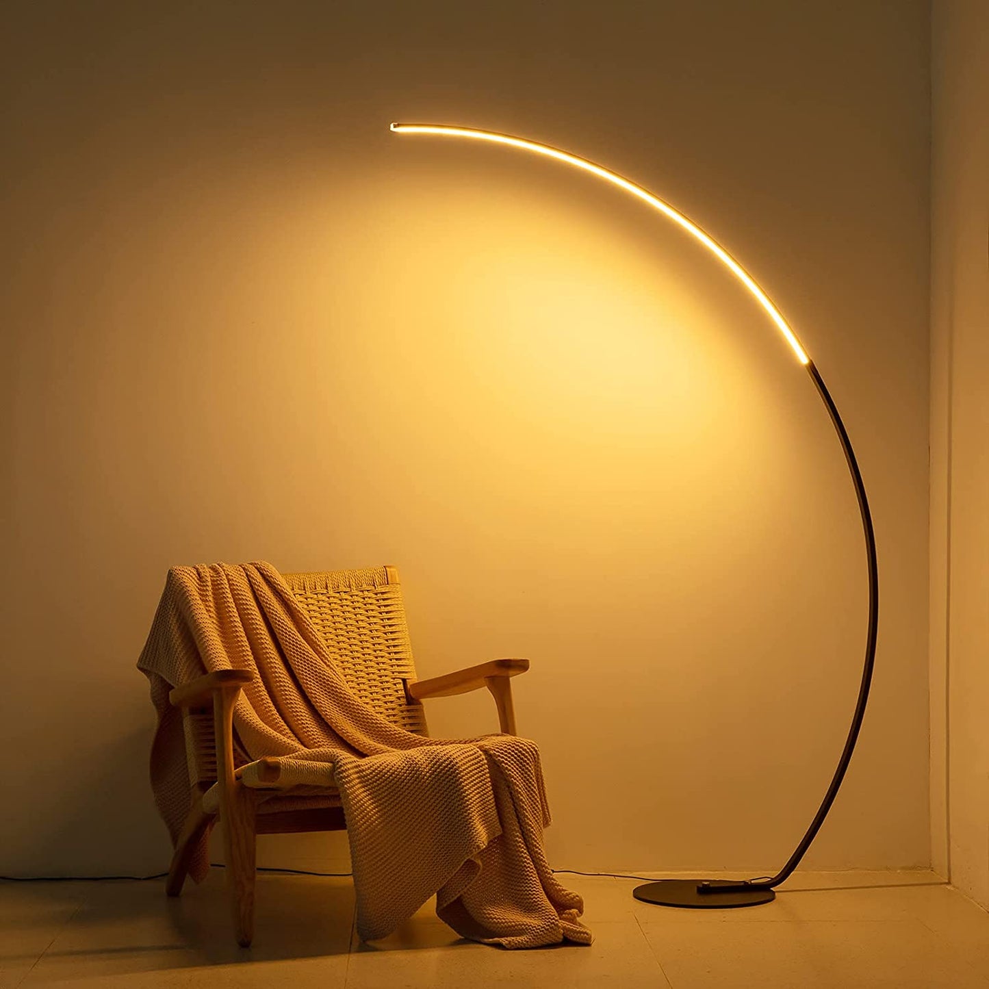 RGBW Modern Curve Floor Lamp with Remote Control - 16 Million  Colors & Dimmable, Ambient Lighting for Home Decor