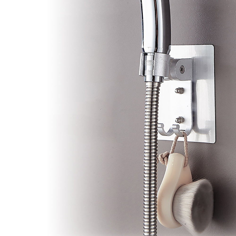 Adjustable Shower Head Holder - Space Aluminum, Wall-Mounted, Waterproof, and Durable