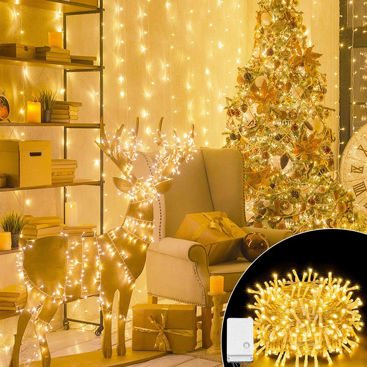 100/200 LED Waterproof String Lights - Christmas & Fairy Lights with 8 Modes