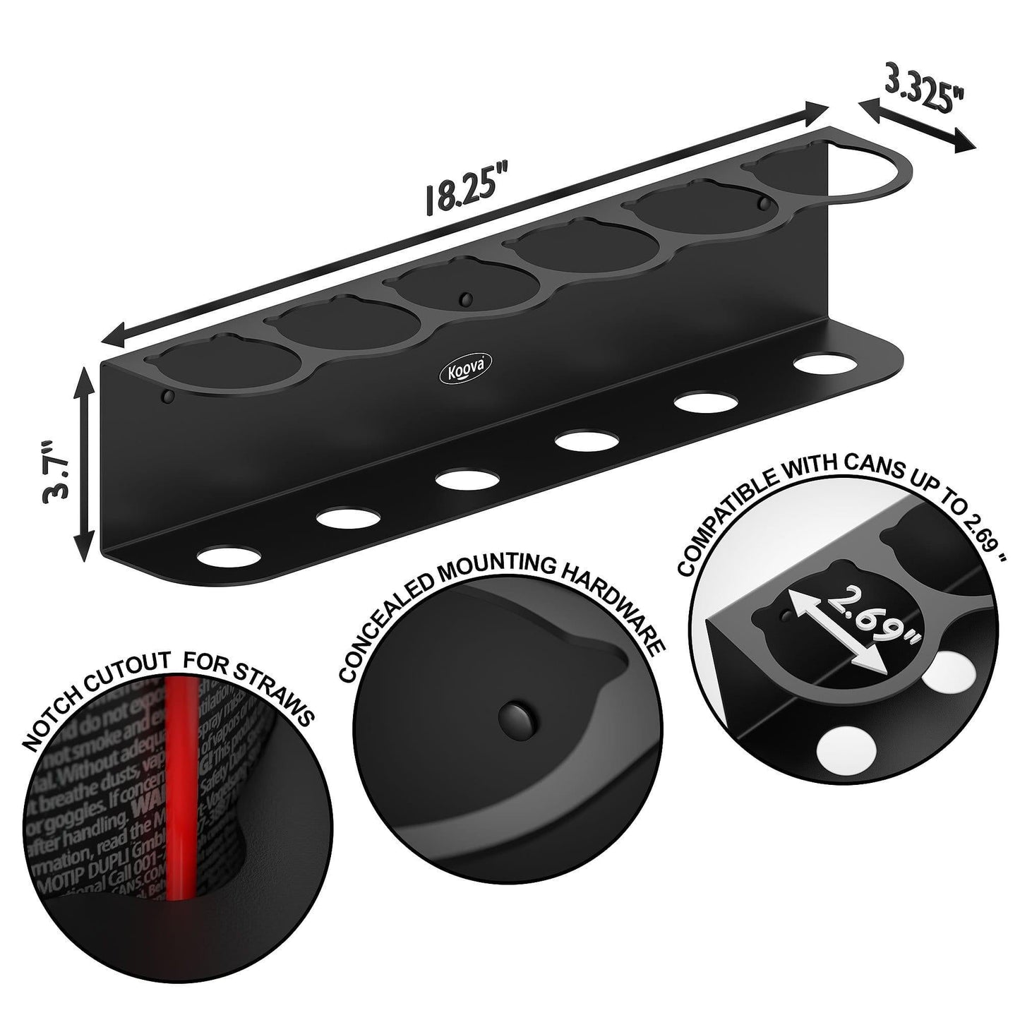 Soporte para latas de aerosol de montaje en pared: soporte de acero resistente para organizar latas de aerosol, perfecto para garaje, taller o cobertizo