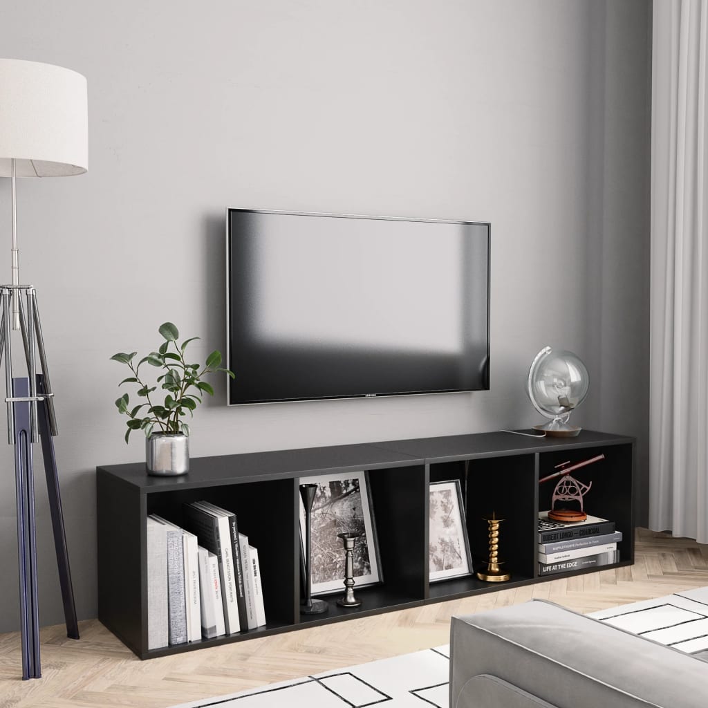 Modern 4 Compartment Bookshelf Cabinet & Horizontal Display Options