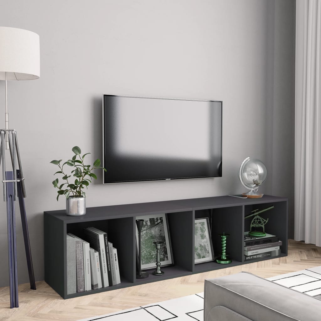 Modern 4 Compartment Bookshelf Cabinet & Horizontal Display Options