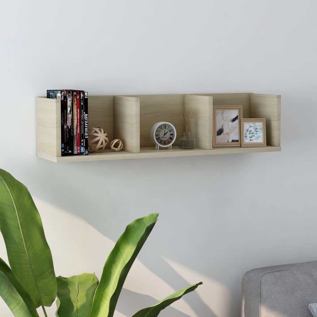 CD Wall Shelf White 29.5"x7.1"x7.1" Compact Media Storage for CDs & DVDs