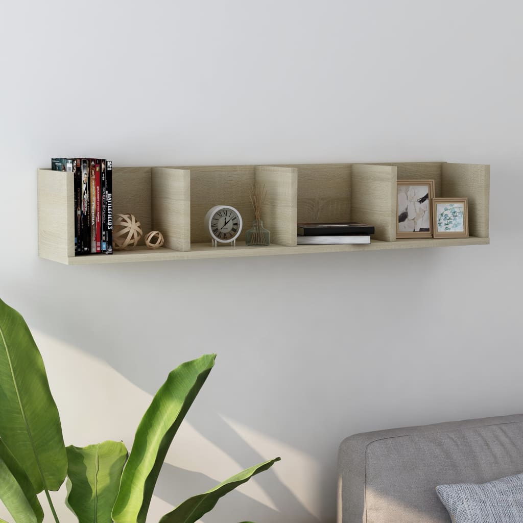 CD Wall Shelf White 39.4"x7.1"x7.1" Modern Storage Solution for CDs, DVDs & More