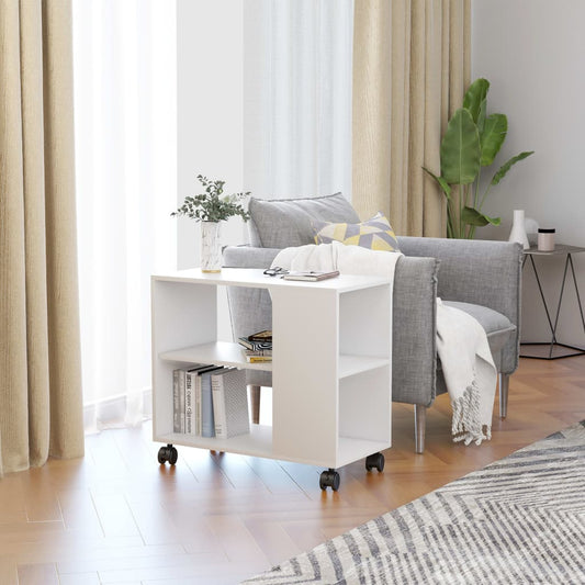 Elegant Side Table with Wheels-Stylish & Functional Storage