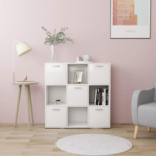 Modern Book Cabinet with 9 Compartments - Durable Storage Organizer for Home & Office