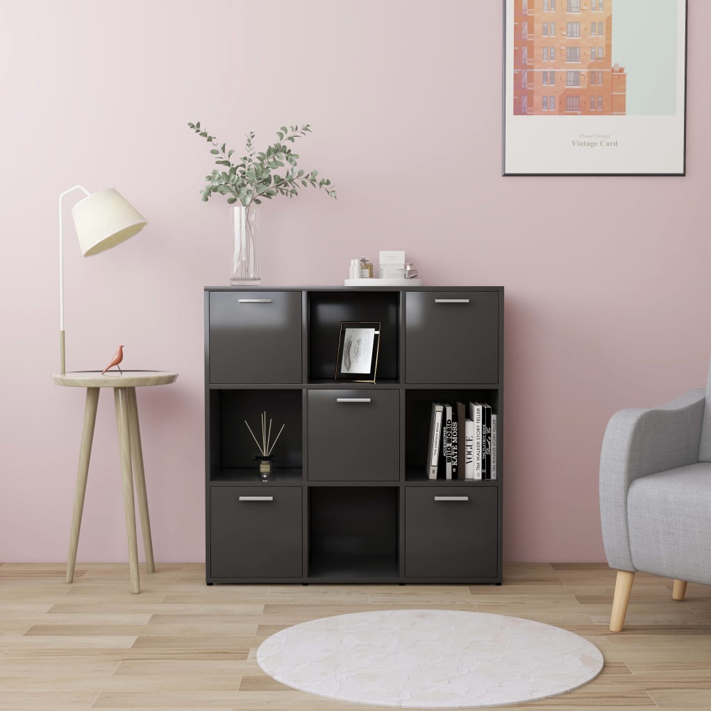 Modern Book Cabinet with 9 Compartments - Durable Storage Organizer for Home & Office