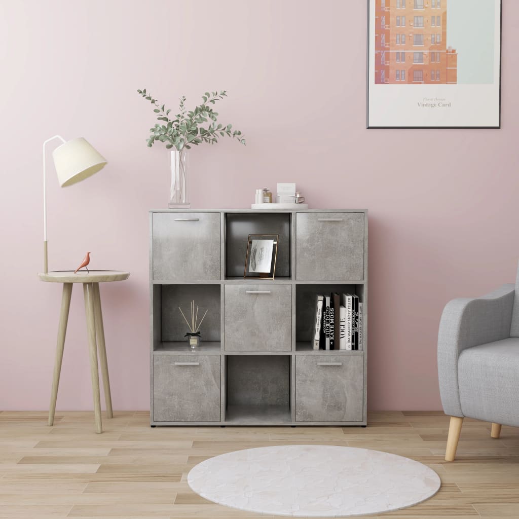 Modern Book Cabinet with 9 Compartments - Durable Storage Organizer for Home & Office