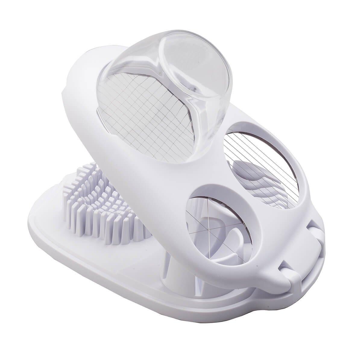 3- in 1 Egg Slicer and Food Cutter - Perfect for Hard-Boiled Eggs, Strawberries, and More