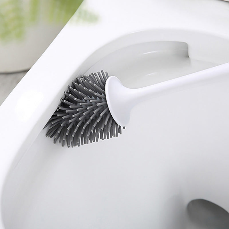 Toilet Brush with Holder - Ergonomic Desin, Deep Clean Silicone Bristles for Bathroom Cleaning