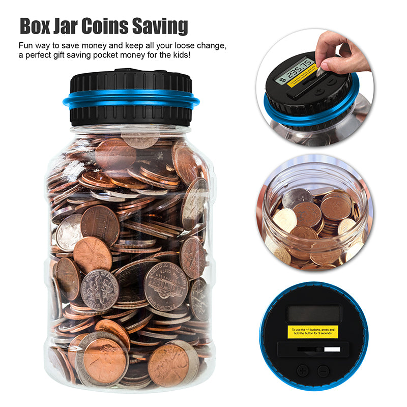 Digital Coin Counting Money Saving Box with LCD Display