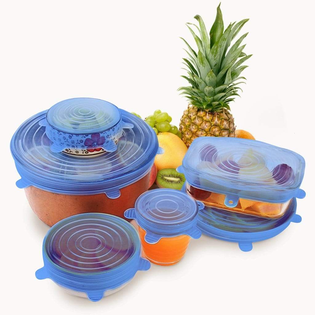 Silicone Food Lids (6-Piece Set) - Reusable, Stretchable, and Eco-Friendly