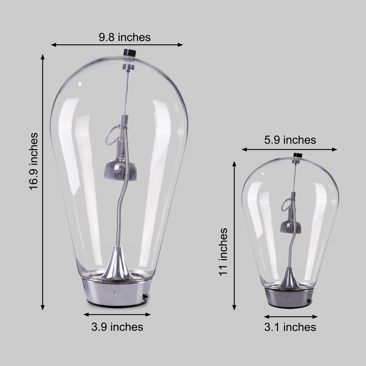 Magnetic Dimmable Table Lamp - Modern Adjustablr LED Desk Light with Glass Shade