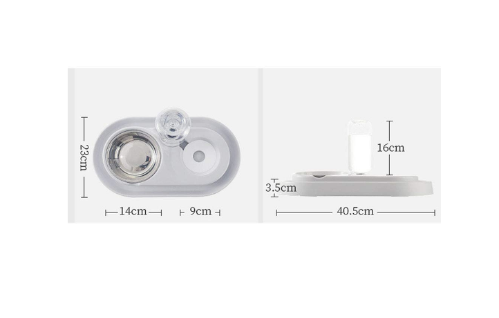 Stainless Steel Pet Bowls with Automatic Water Bottle - 2 in 1 Feeding Station