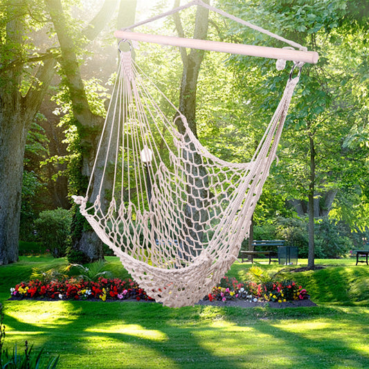 Hanging Rope Chair Swing Outdoor Air Hammock Seat for Garden, Patio, and Camping