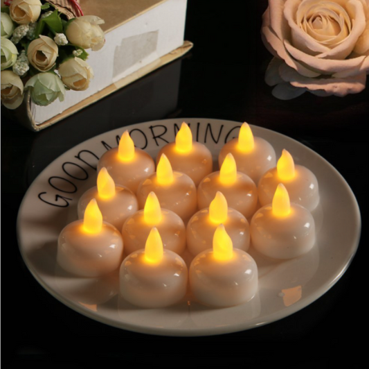 12PCS LED Flameless Tea Light Candles - Flickering Warm Glow for Weddings, Parties & Home Decor