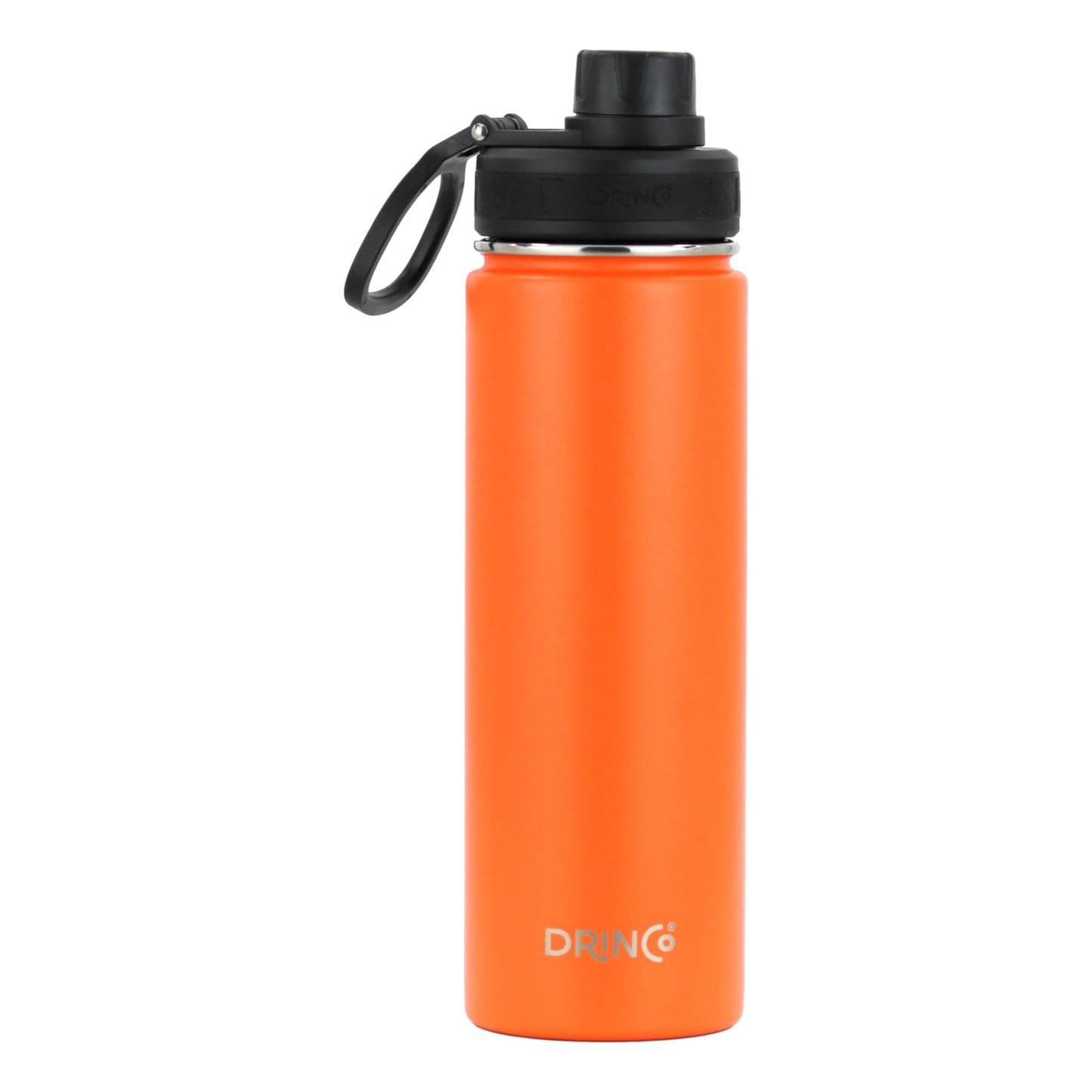 DRINCO® 22oz Stainless Steel Sport Water Bottle - Orange- Double- Wall Insulated for Hot & Cold Drinks