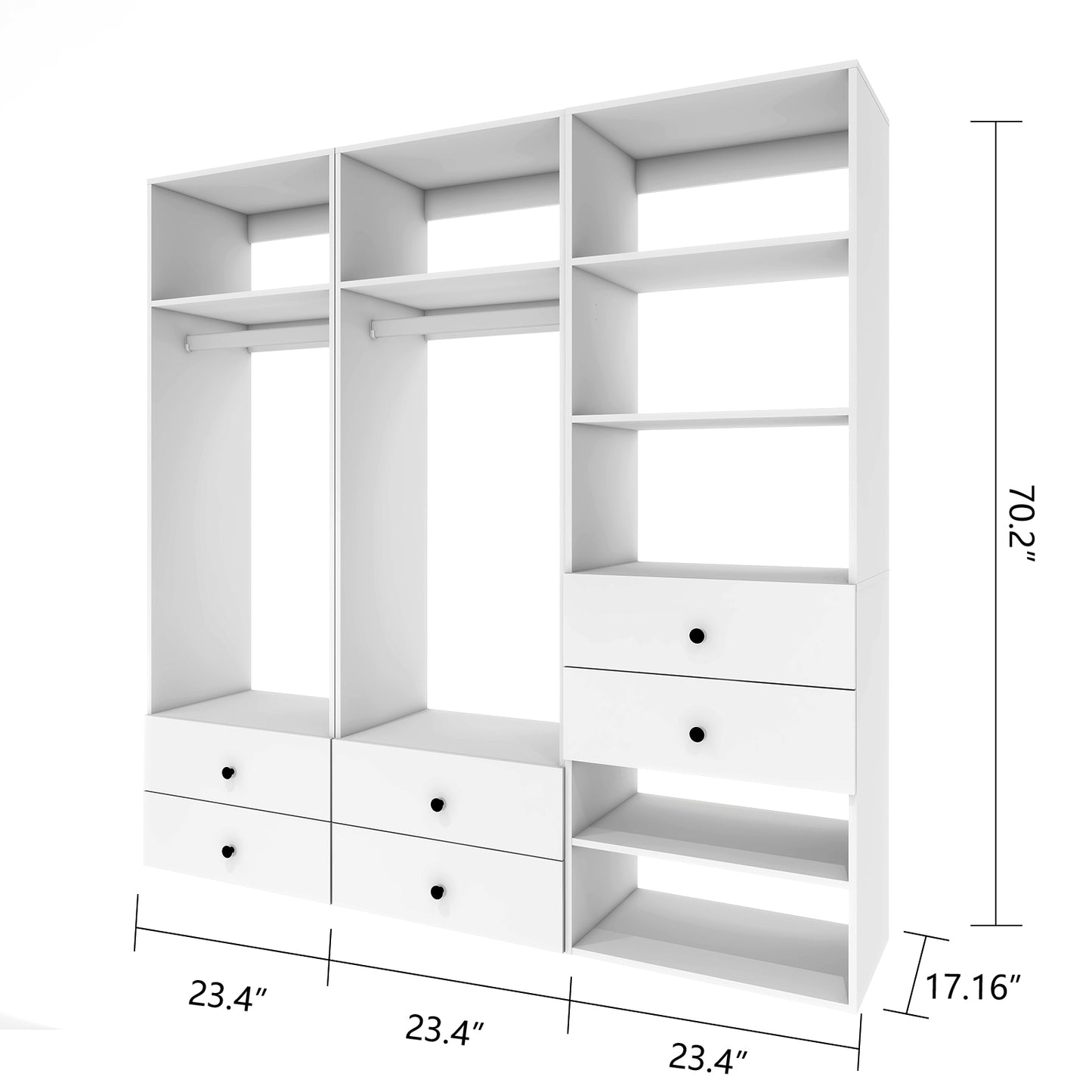 Modular Walk-In Closet Organizer System with Drawers - Customizable Storage Solution for Efficient Home Organization