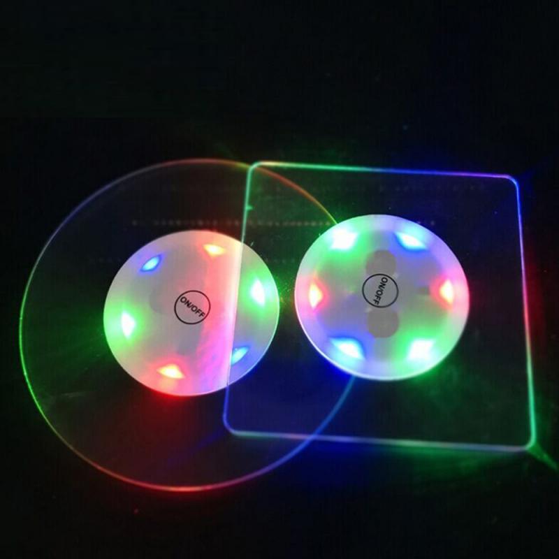 Acrylic LED Light Coaster - Cocktail Flash Base RGB & White Options