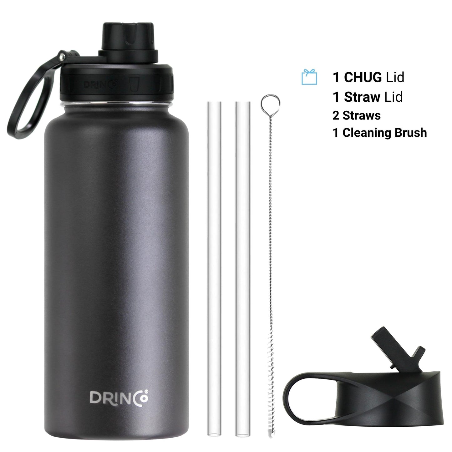 DRINCO® 32oz Stainless Steel Water Bottle BPA-free & Durable Travel Flask