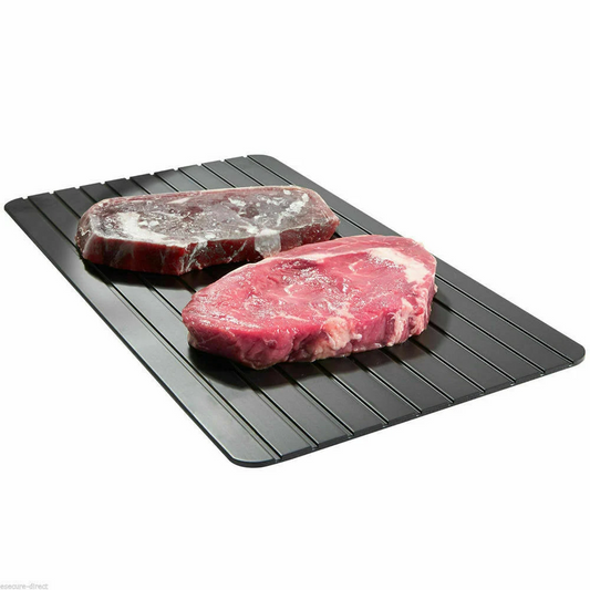 Fast Defrosting Tray for Frozen Foods - Rapid Thaw Plate for Meat, Fish, and More - No Electricity Needed