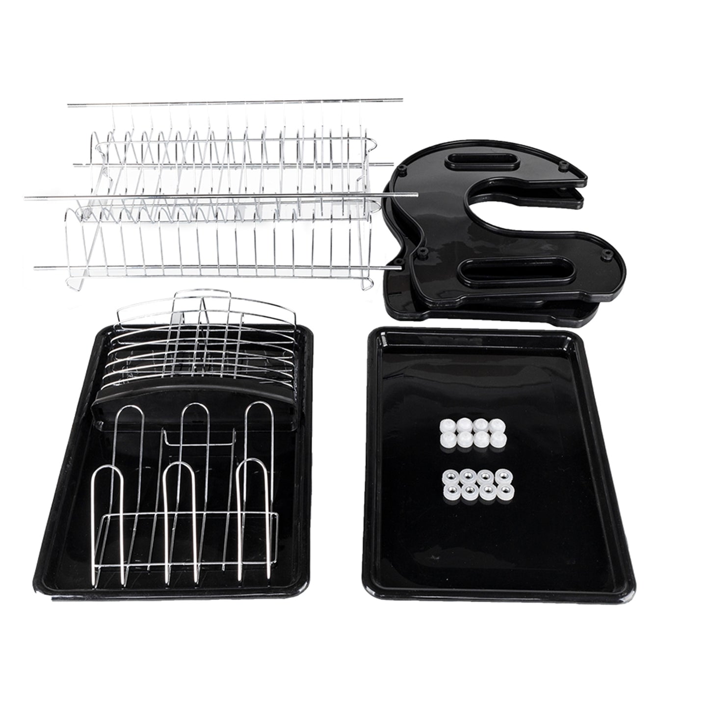 Kitchen Rack Organizer Dual Layers - Dish Dring Rack & Storage Shelf for Bowls, Plates, Utensils