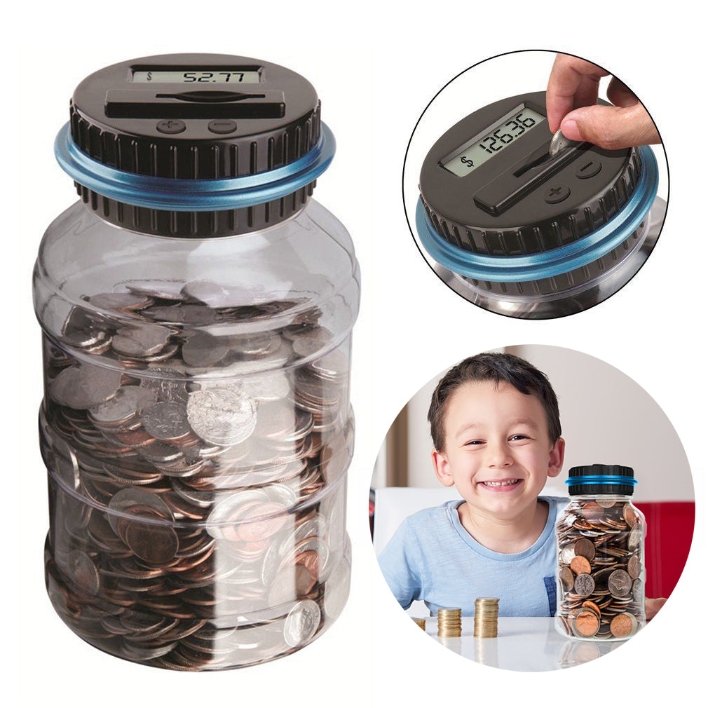 Digital Coin Counting Money Saving Box with LCD Display