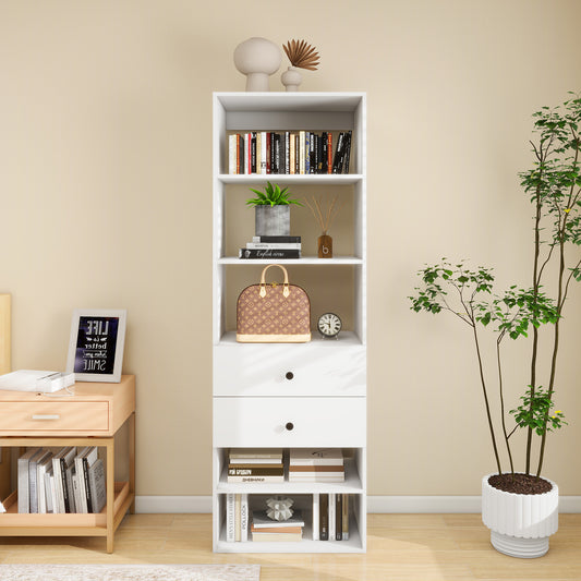 Wood Closet System with Shelving and Drawers - Modular Storage Solution for Home Organization