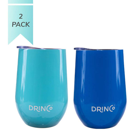 DRINCO® 12oz 2-Pack Insulated Wine Tumbler - Durable & ECO-Friendly