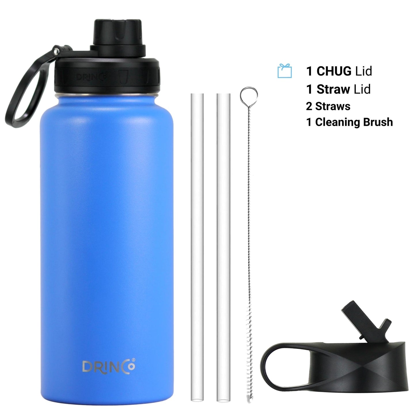 DRINCO® 32oz Double-Walled Insulated Water Bottle BPA-Free & Eco-Friendly