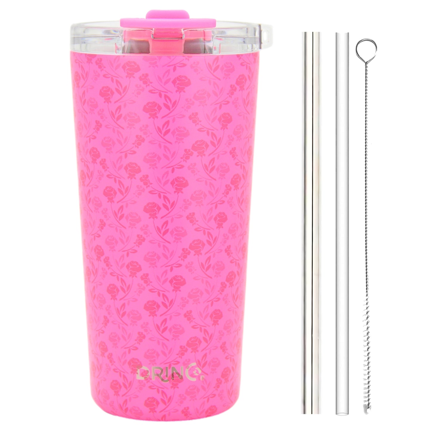 DRINCO® Seattle 20oz Insulated Tumbler -Pink Rose- Double - Wall Stainless Steel Drinkware