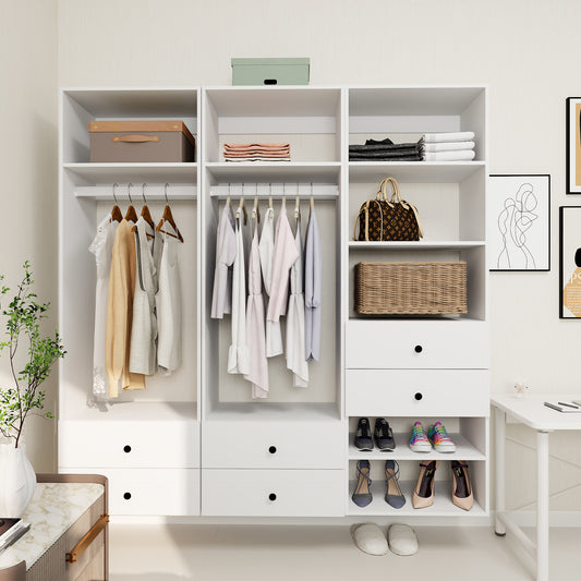 Modular Walk-In Closet Organizer System with Drawers - Customizable Storage Solution for Efficient Home Organization