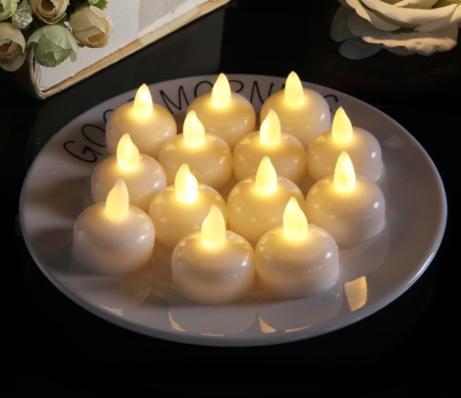 12PCS LED Flameless Tea Light Candles - Flickering Warm Glow for Weddings, Parties & Home Decor