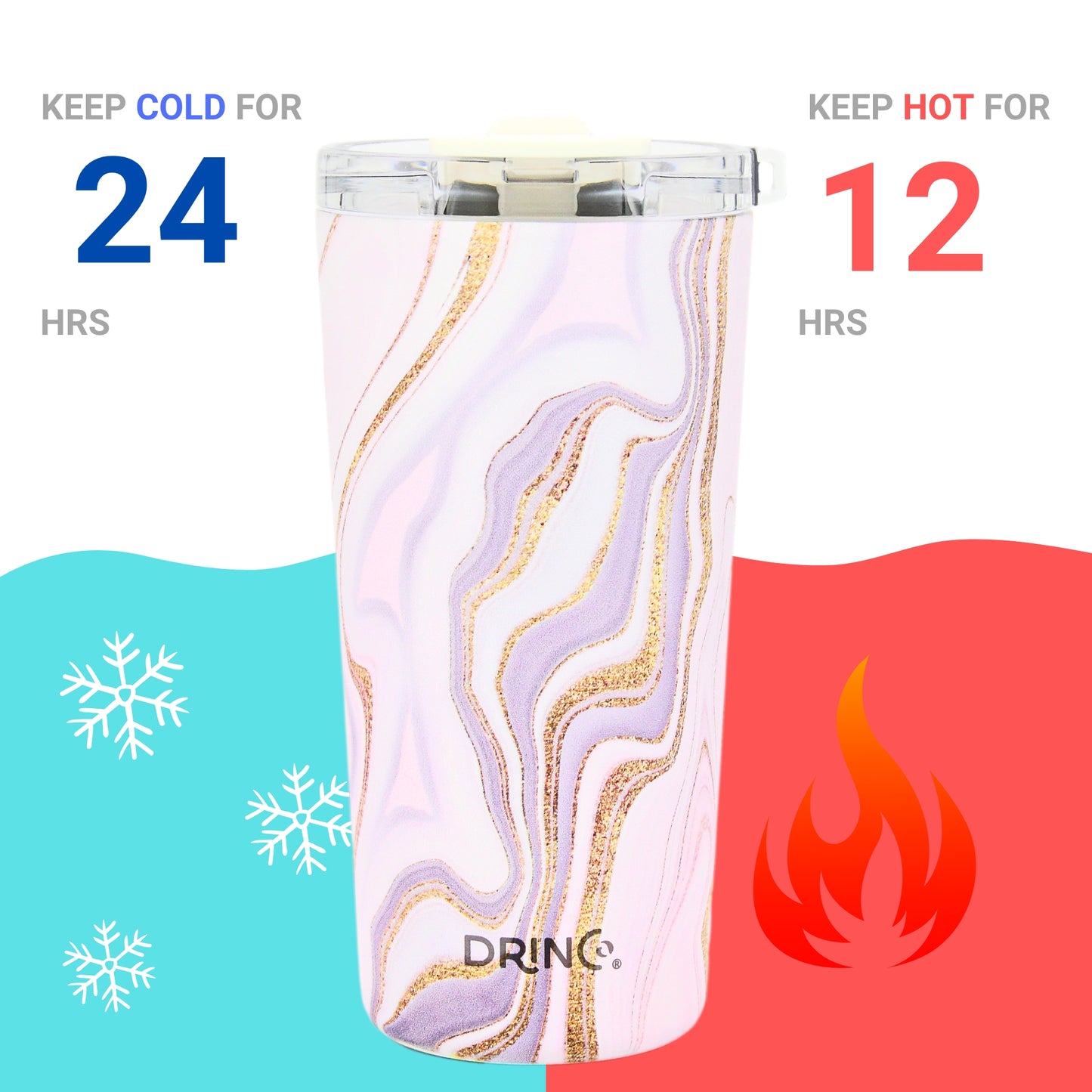 DRINCO® Seattle 20oz Insulated Tumbler- Rosa Gold