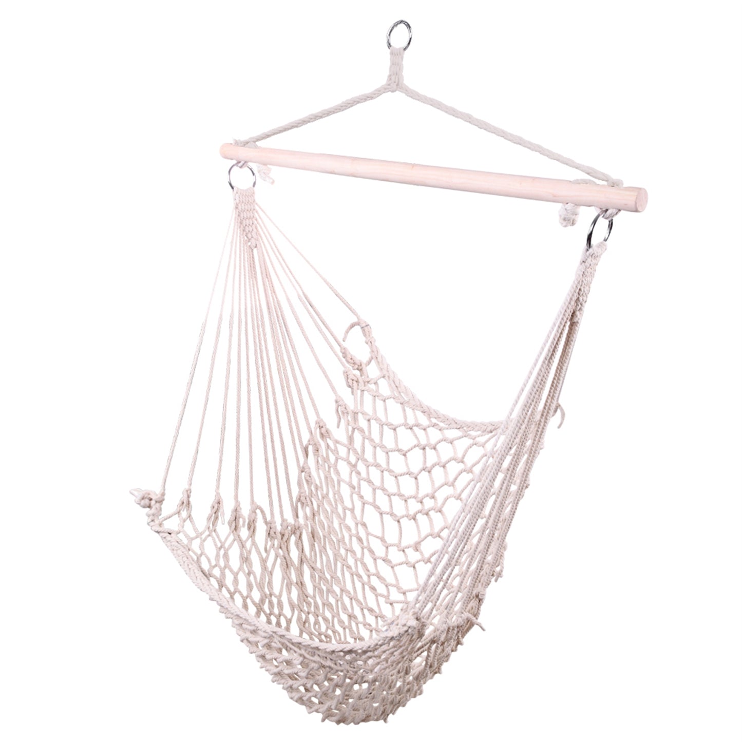 Hanging Rope Chair Swing Outdoor Air Hammock Seat for Garden, Patio, and Camping