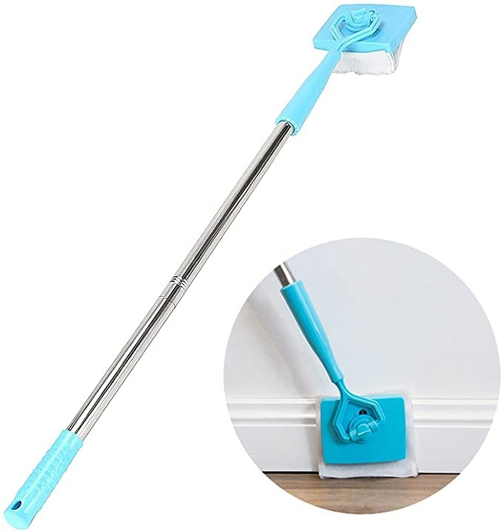 Retractable Baseboard Cleaning Brush Mop Adjustable Household Tool for Easy Dusting & Scrubbing