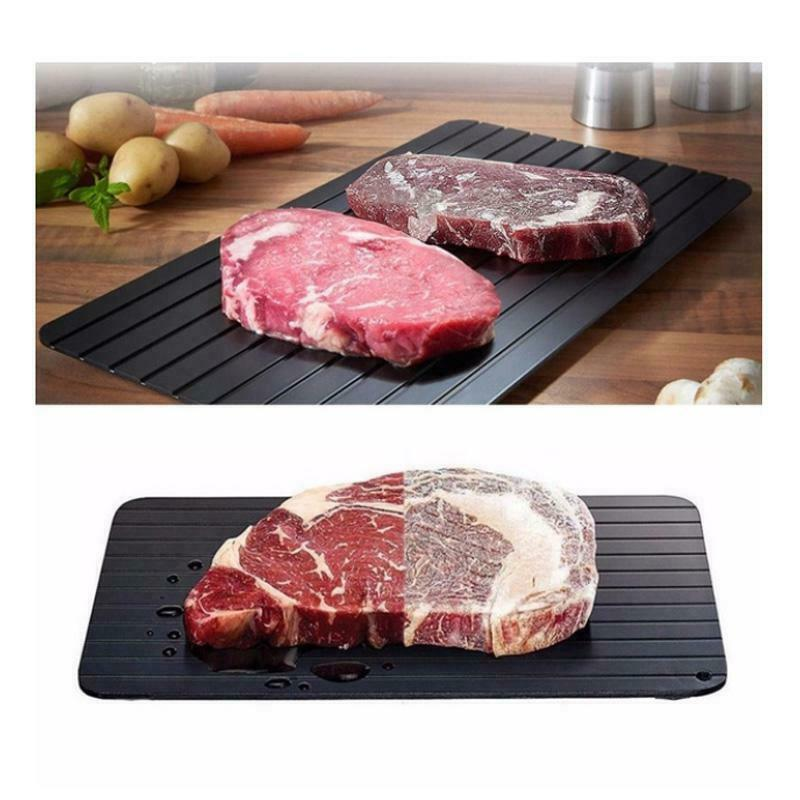 Fast Defrosting Tray for Frozen Foods - Rapid Thaw Plate for Meat, Fish, and More - No Electricity Needed