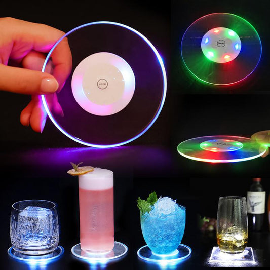 Acrylic LED Light Coaster - Cocktail Flash Base RGB & White Options