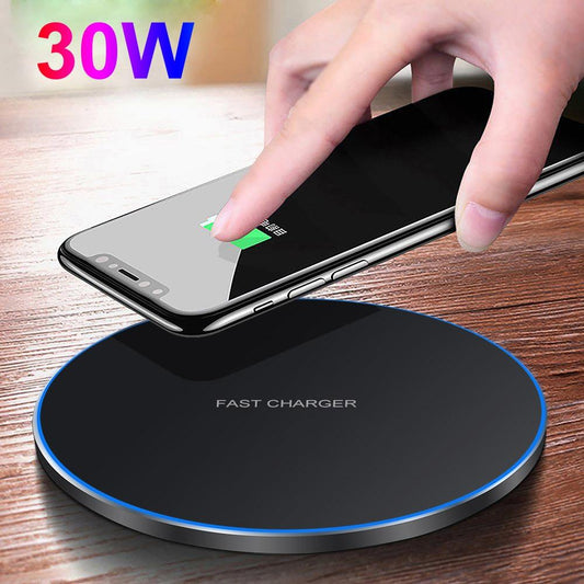 Dragon W9 30W Wireless Charging Pad ' Ultra Slim Fast Charger for iPhone 15, Samsung, and All Qi-Enabled Devices