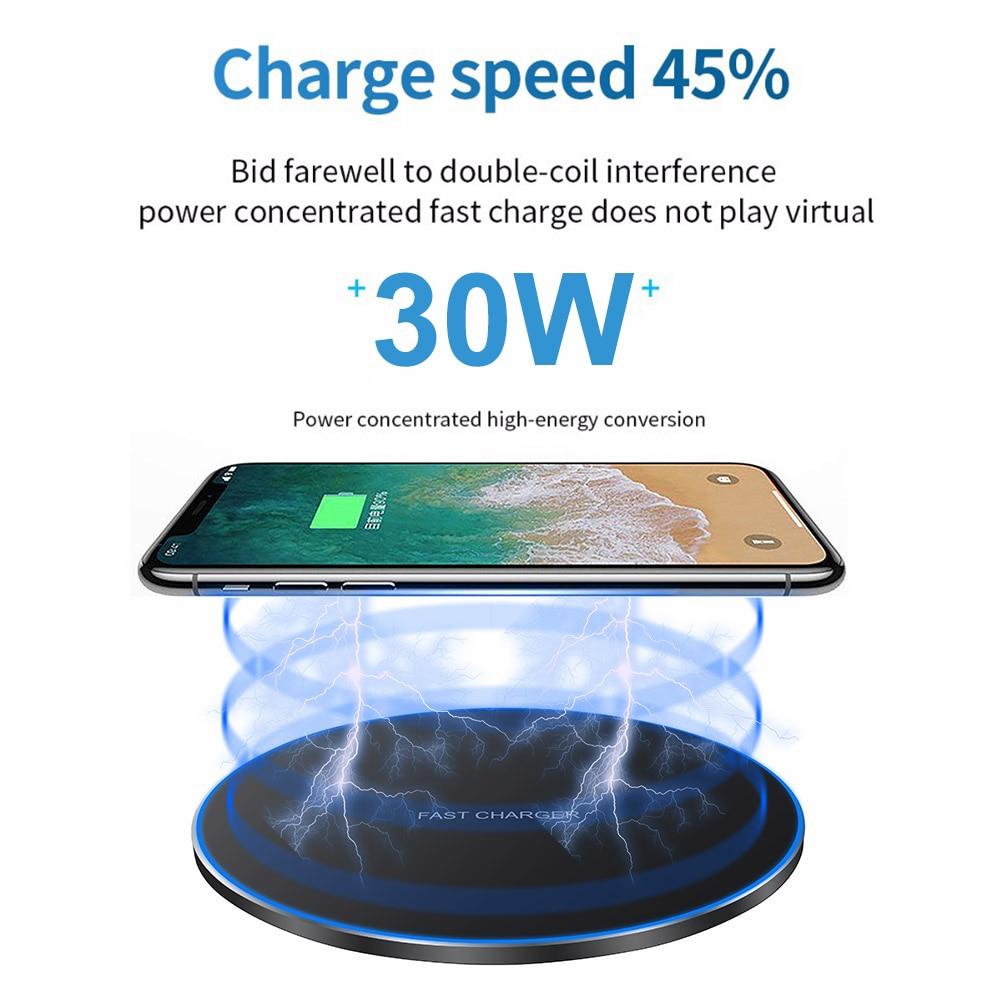 Dragon W9 30W Wireless Charging Pad ' Ultra Slim Fast Charger for iPhone 15, Samsung, and All Qi-Enabled Devices